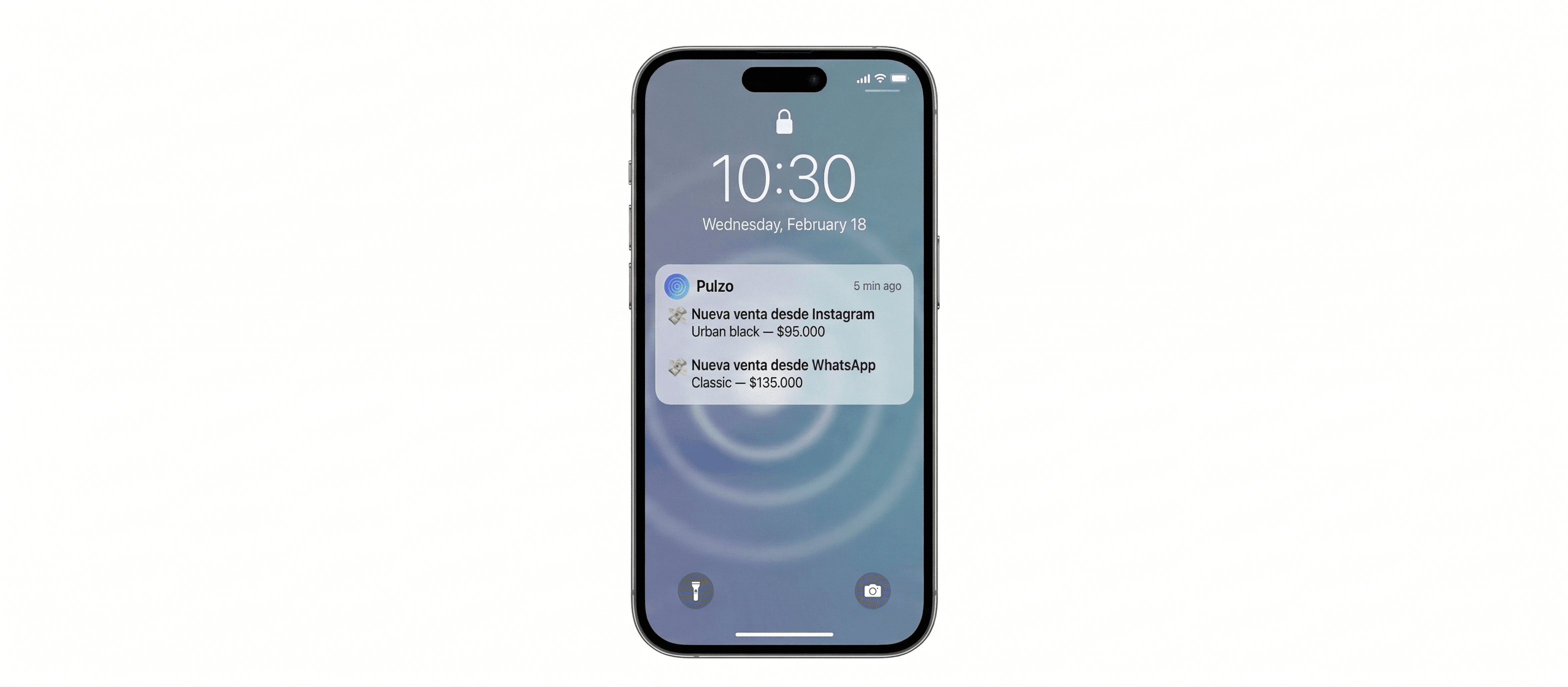 Notificaciones de ventas de Pulzo en celular